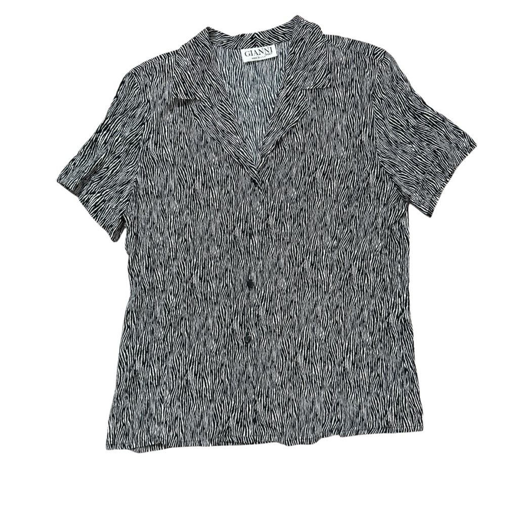 Ganni Black and White Button Down Shirt